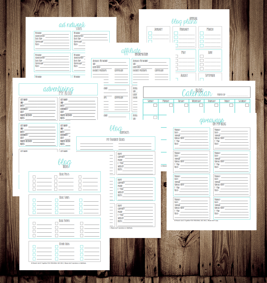 Printable Blog Planner from Mama's Got It Together