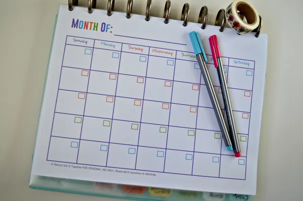 Free Printable Calendars for Your Filofax, Household Binder, Arc ...