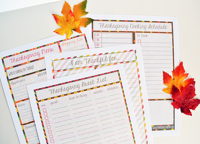 Free Thanksgiving Printables for Planning Your Holiday