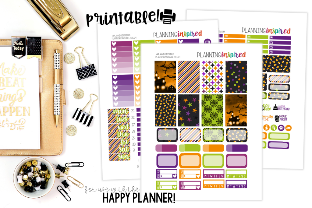 Free Printable Halloween Weekly Sticker Kit - Planning Inspired