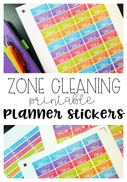 Free Zone Cleaning Printable Planner Stickers! - Planning Inspired