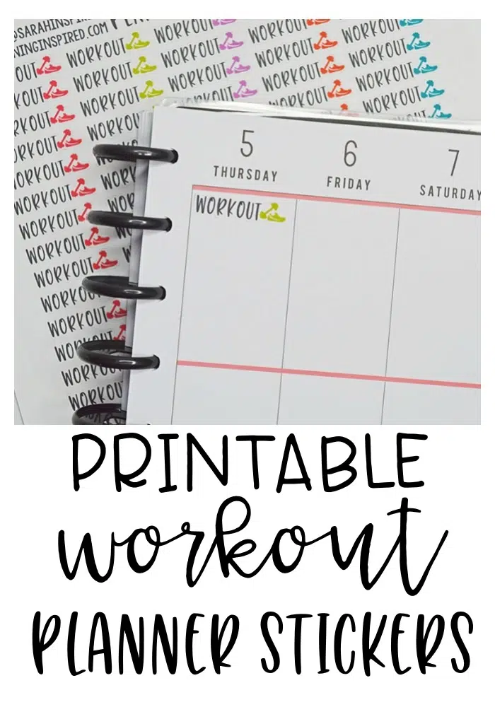 Printable Workout Planner Stickers - Planning Inspired
