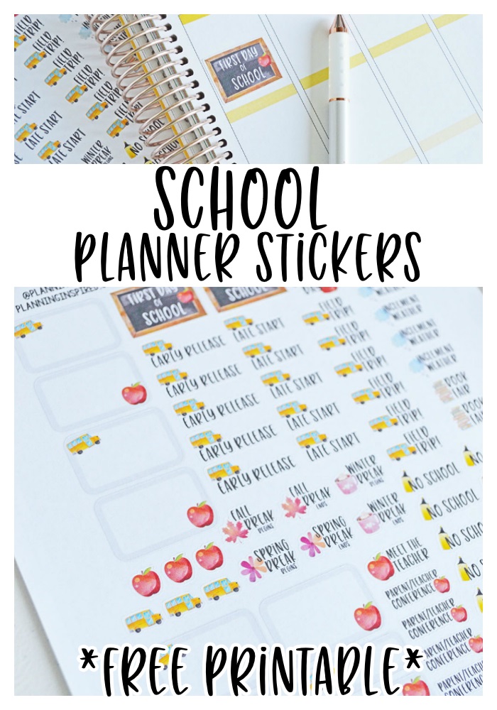 free printable school planner stickers