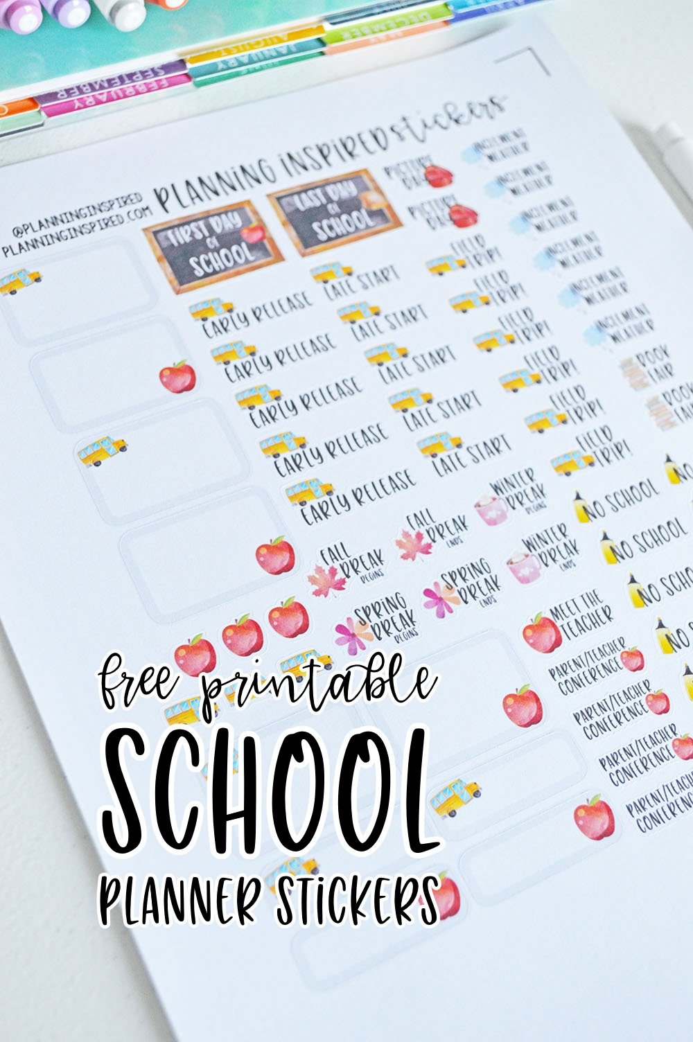 printable school planner tower