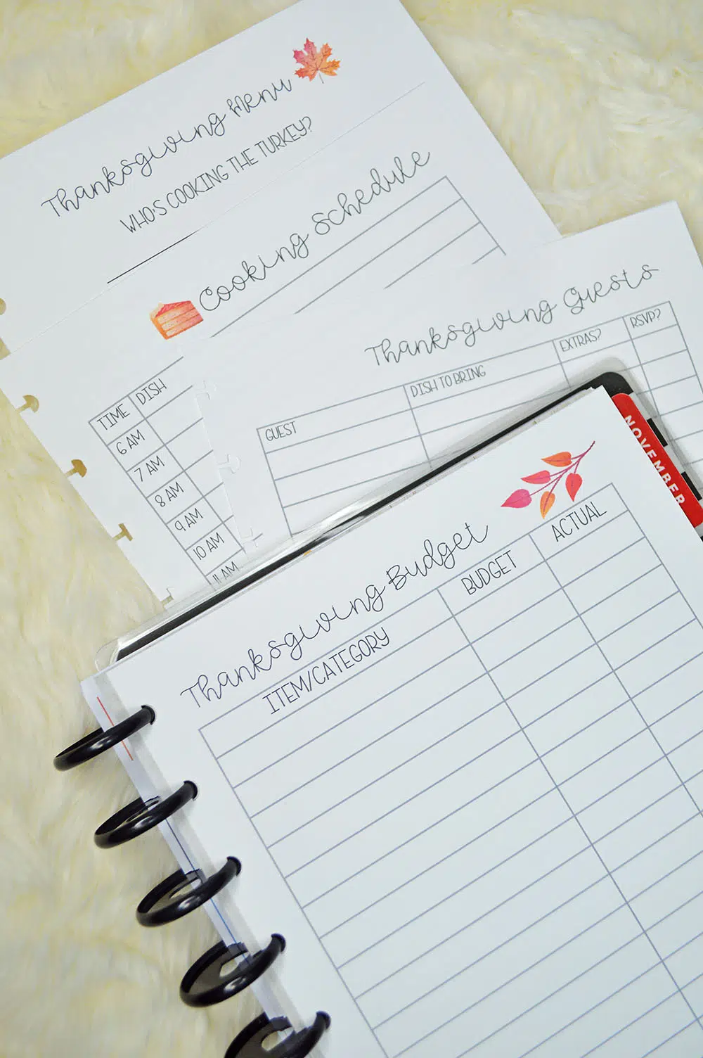 Thanksgiving Happy Planner Printables