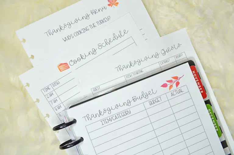 Thanksgiving Planner Printables