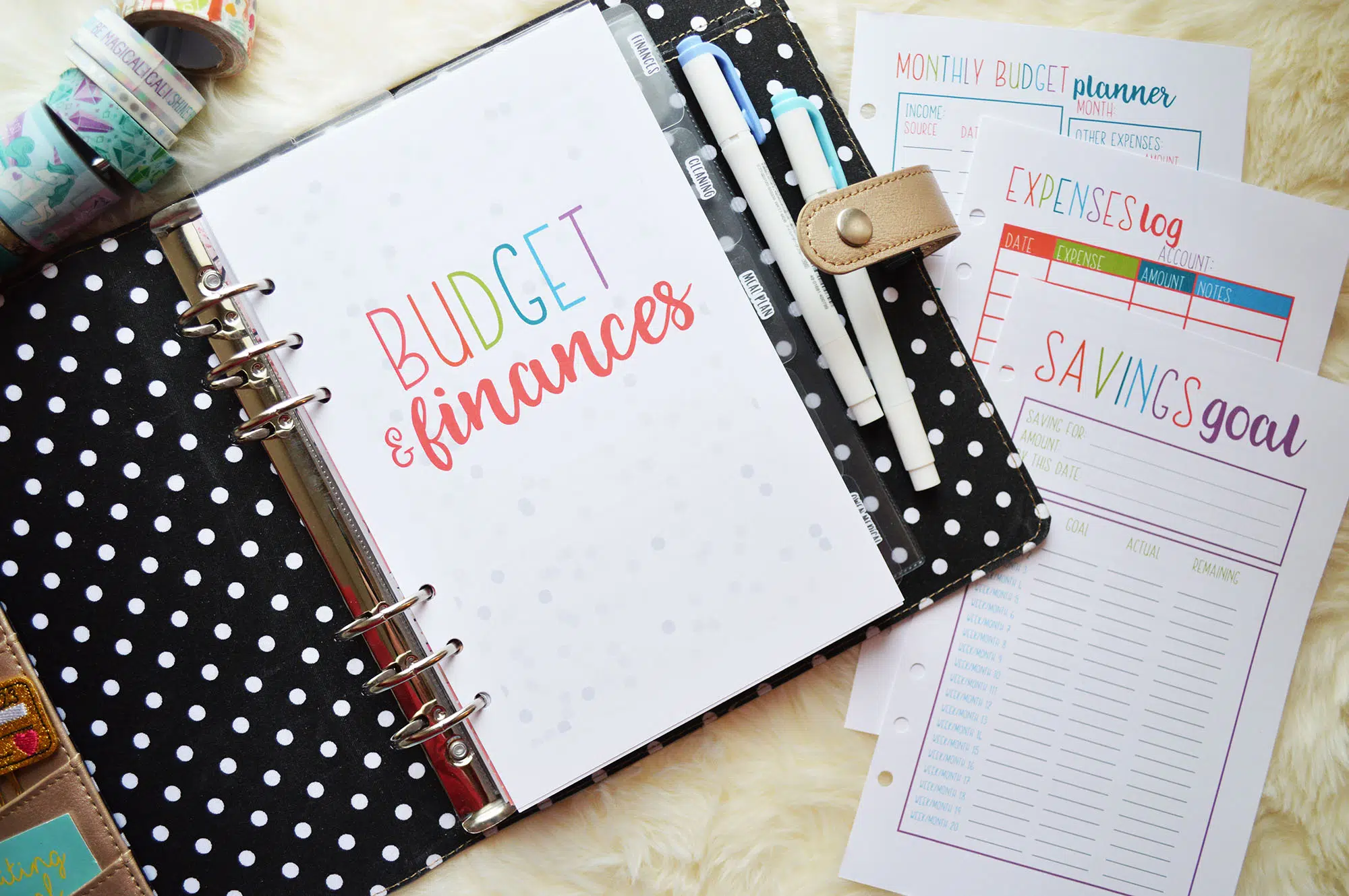 Budget Printable Pocket Inserts: Minimal Planner Inserts for Goal Getters