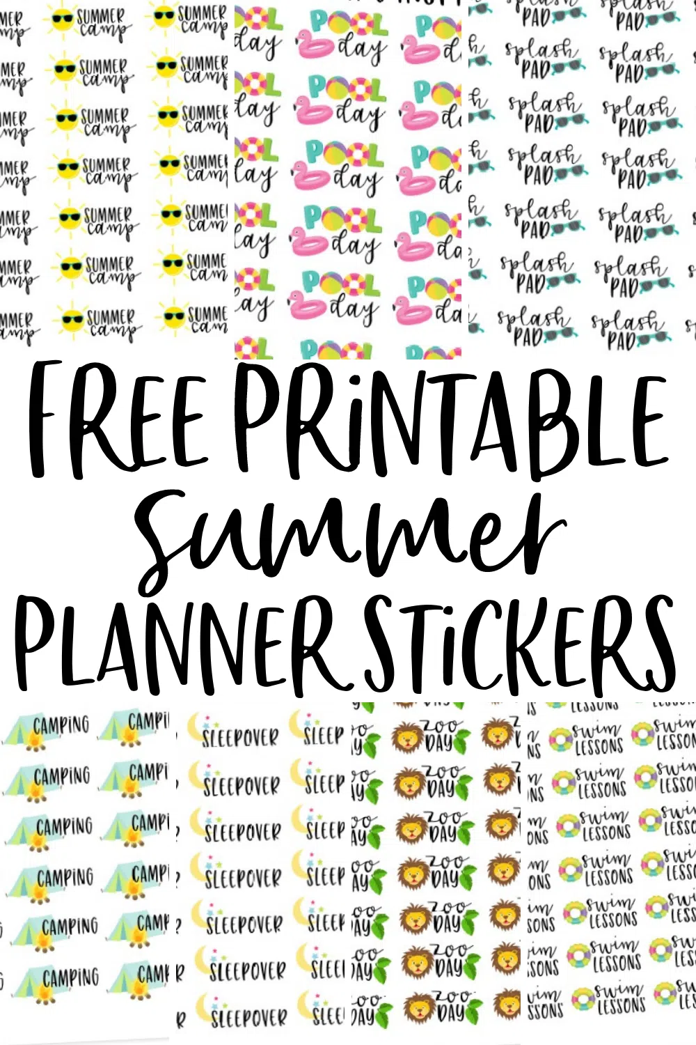Free Printable Summer Planner Stickers