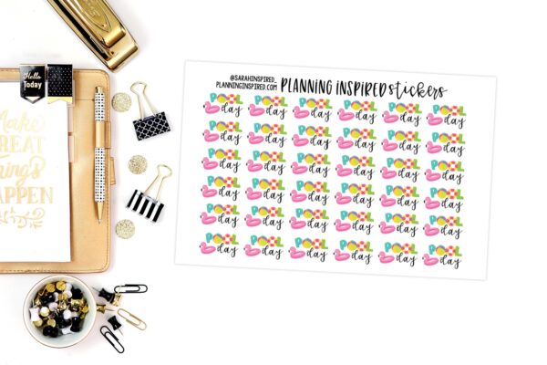 pool day planner stickers