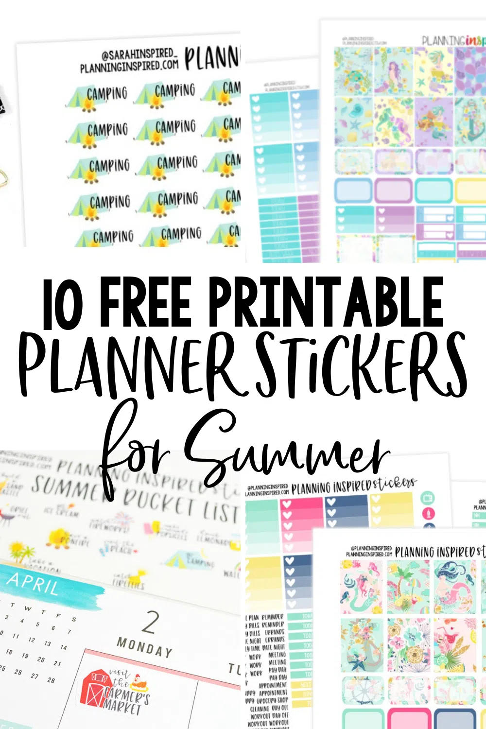 10 Free Printable Planner Stickers for Summer