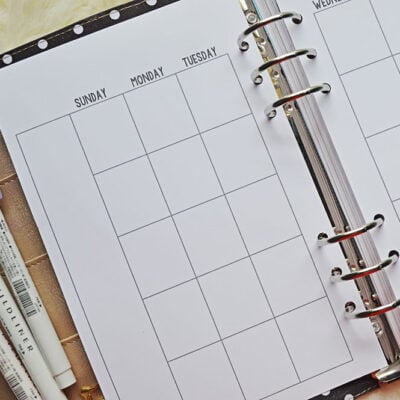 Free Printable Half Size Monthly Calendar For Your A5 Planner