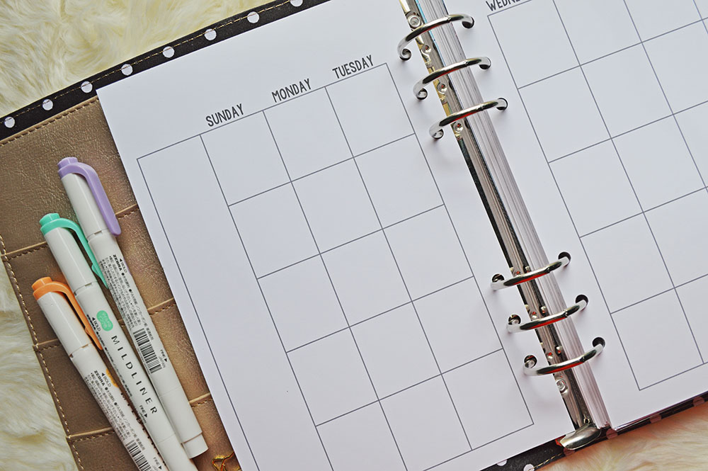 Free Printable Half Size Monthly Calendar For Your A5 Planner