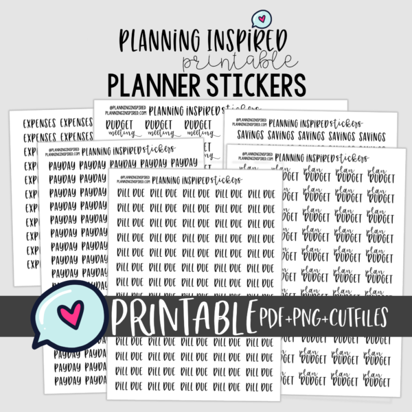 budgeting planner stickers