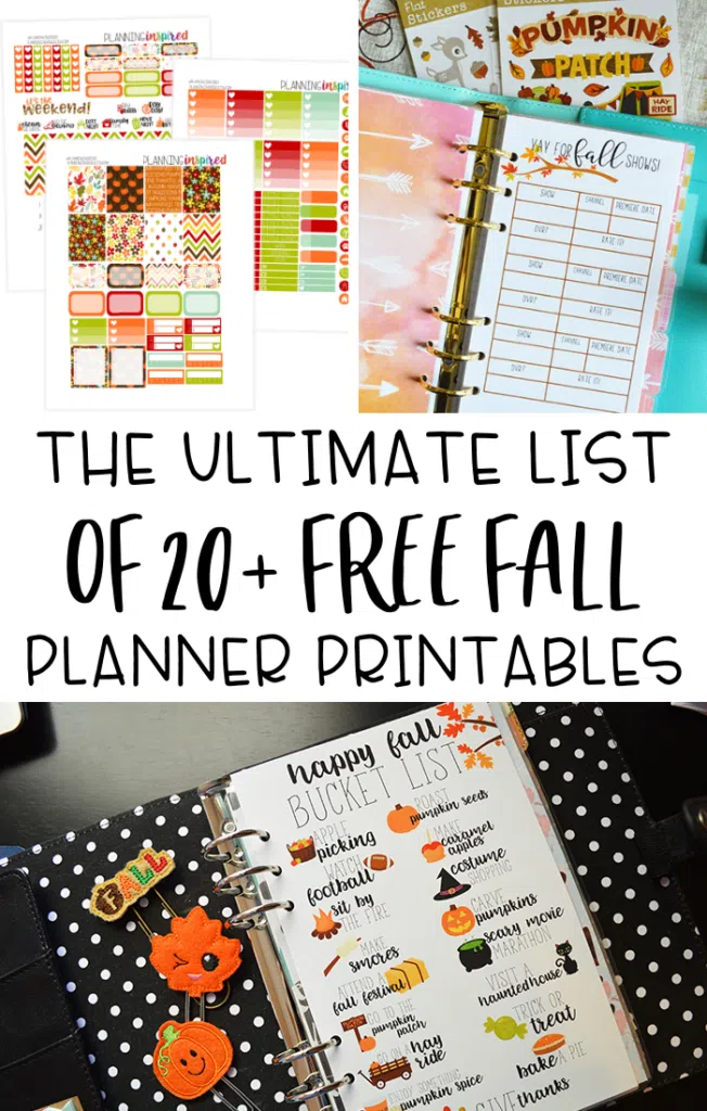 free Fall planner printables