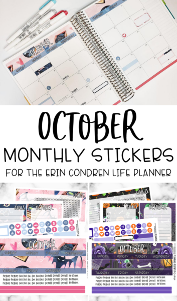 October Monthly Stickers for Erin Condren