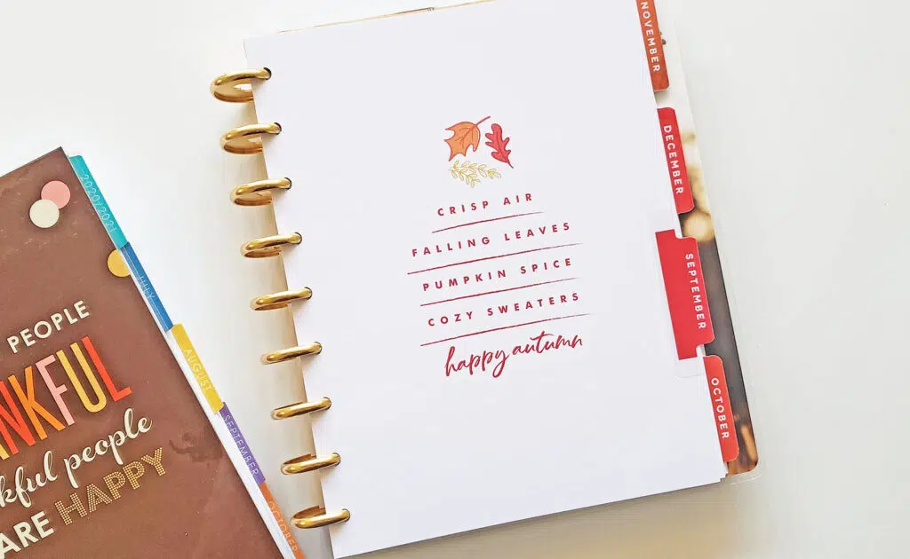 Fall Happy Planner divider