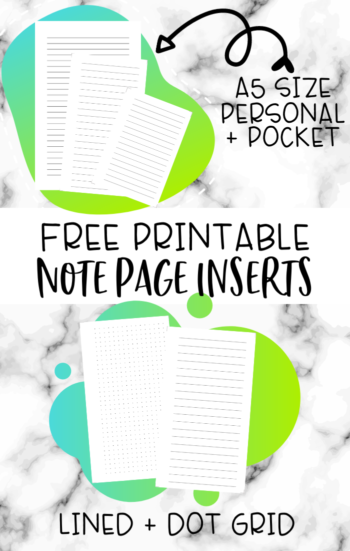 Free Printable Inserts | Notes Pages