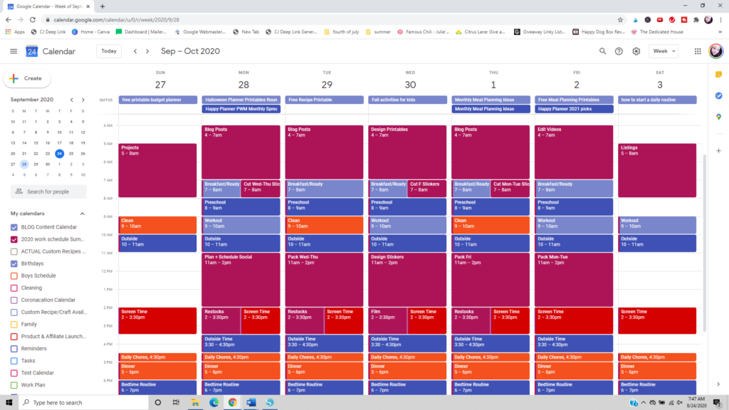 Time Blocking with Google Calendar Planning Inspired