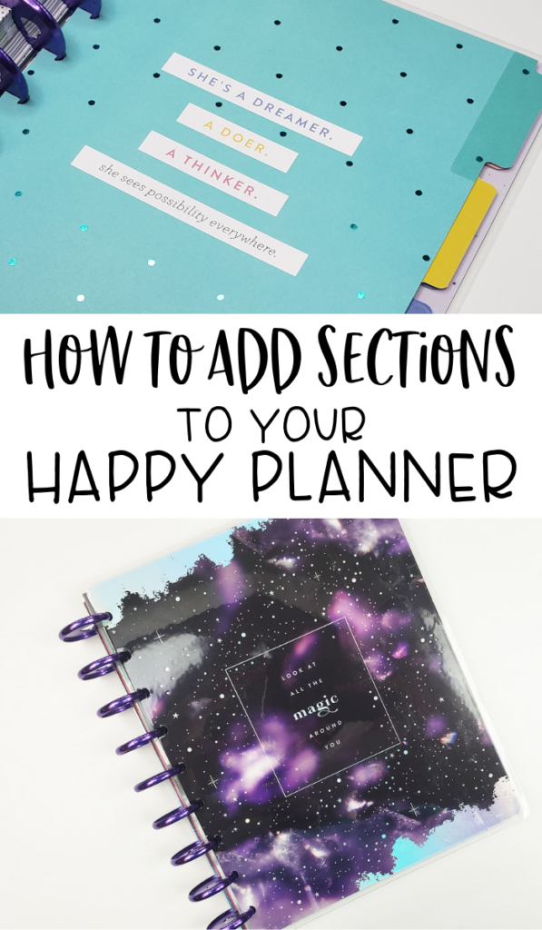 how to add sections to your happy planner