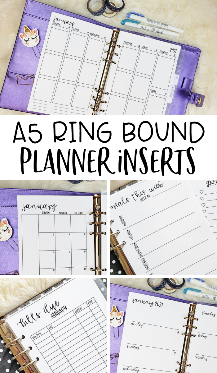 A5 Planner Inserts for 2021-2022 - Planning Inspired