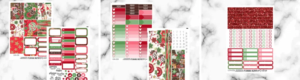 Christmas weekly planner stickers set
