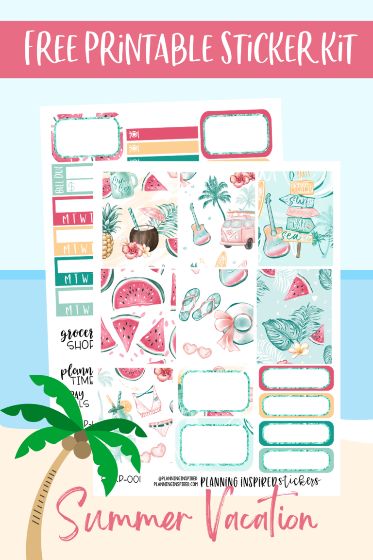 Summer Vacation Planner Stickers