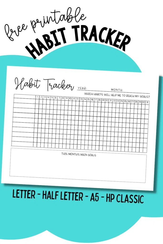 Free Printable Habit Tracker Planning Inspired