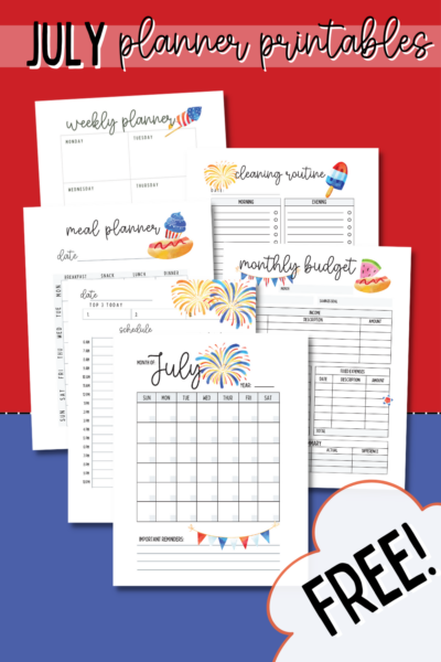 4th of July Planner Printables - Planning Inspired