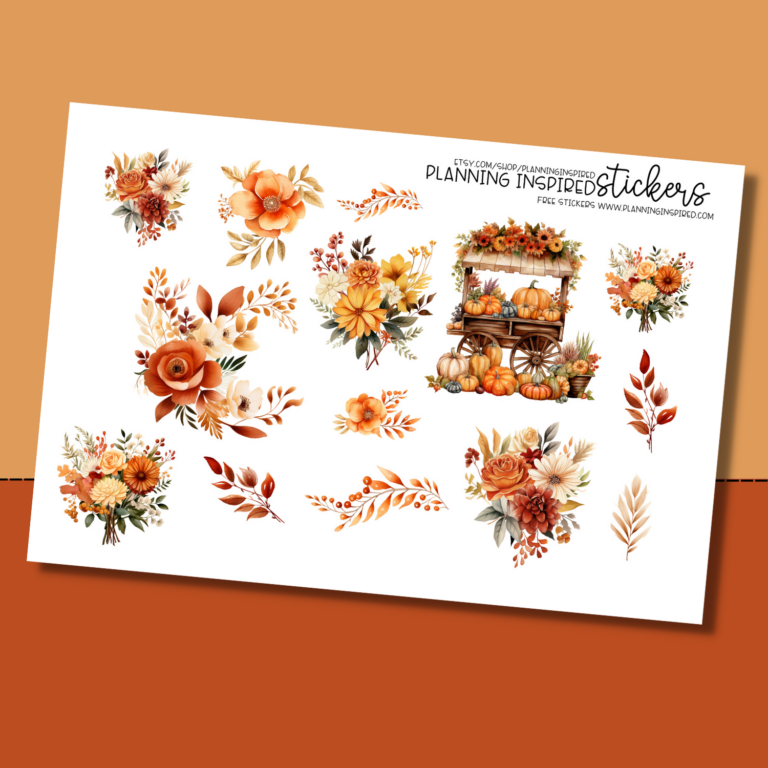 Free Printable Fall Floral Stickers