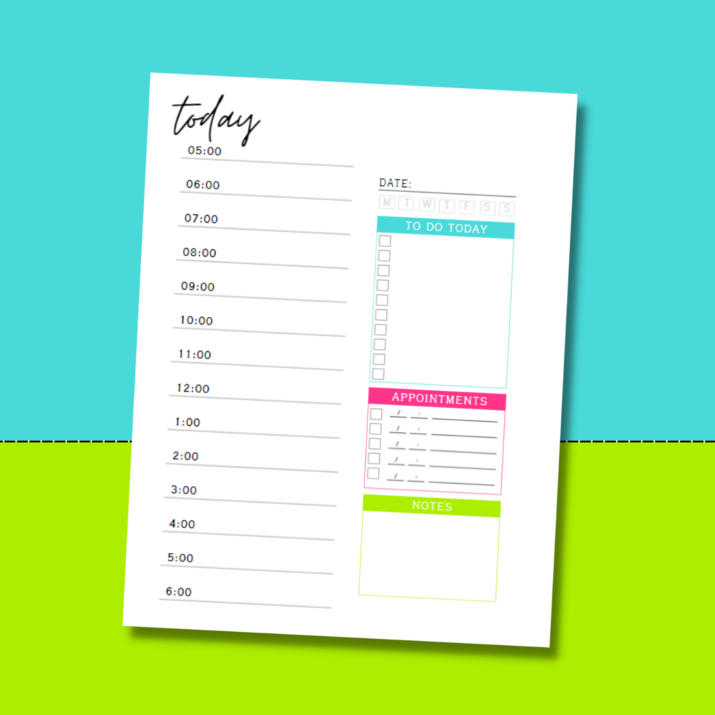 Hour Daily Planner Template