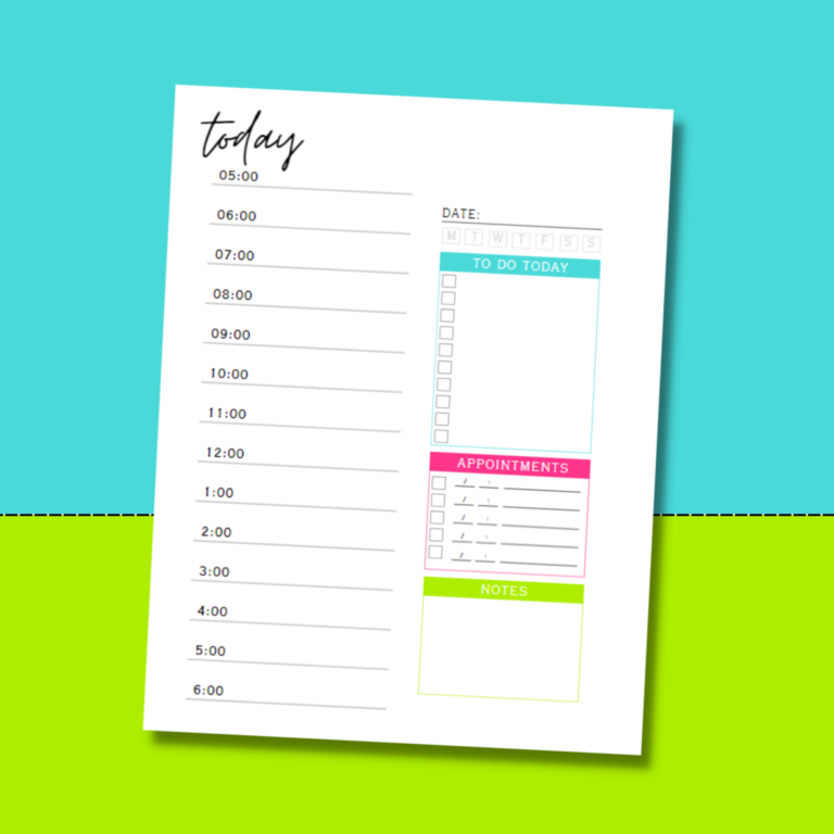 Hourly Daily Planner Template | Free Canva Template - Planning Inspired