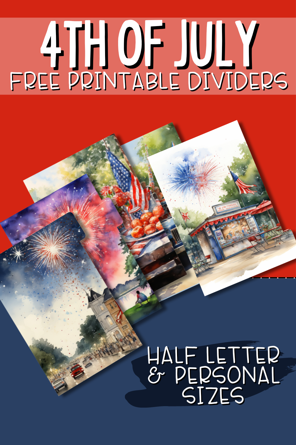 4th of July Planner Dividers - Planning Inspired