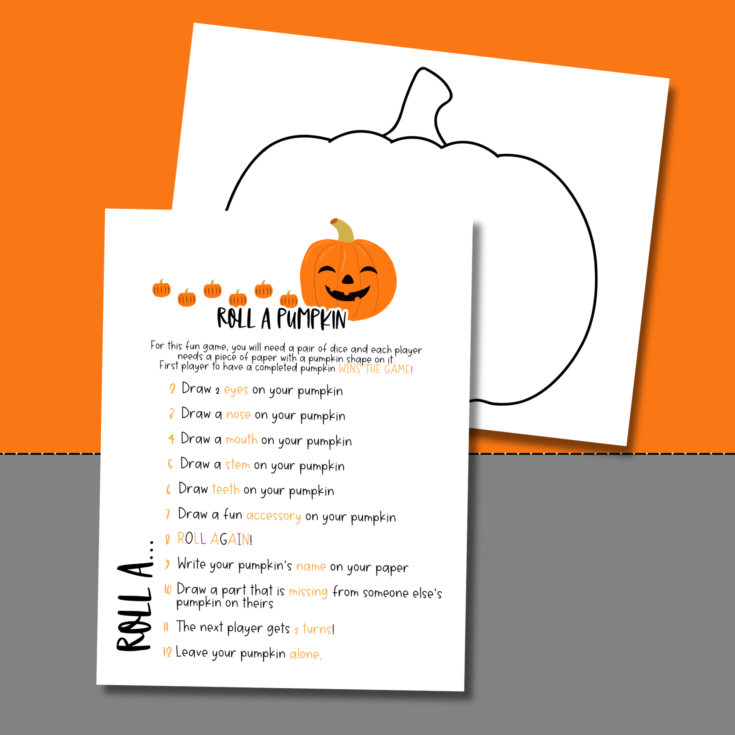 Image for Roll a Pumpkin Printable Game