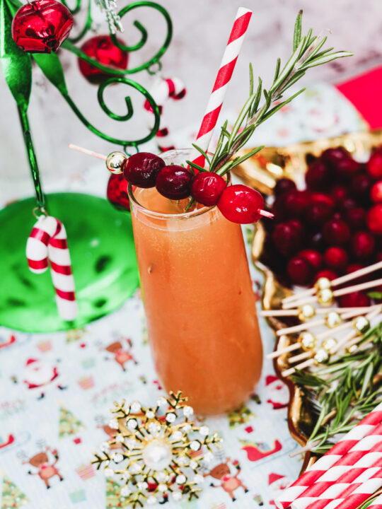 Cranberry Orange Christmas Mimosas - Planning Inspired