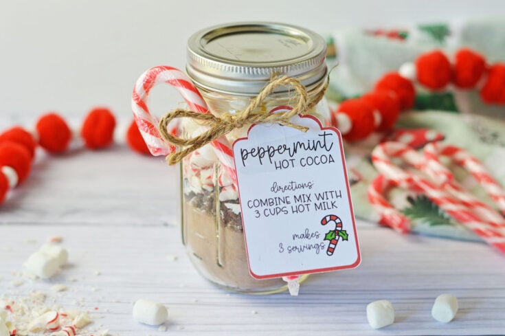 Peppermint Hot Cocoa in a Jar