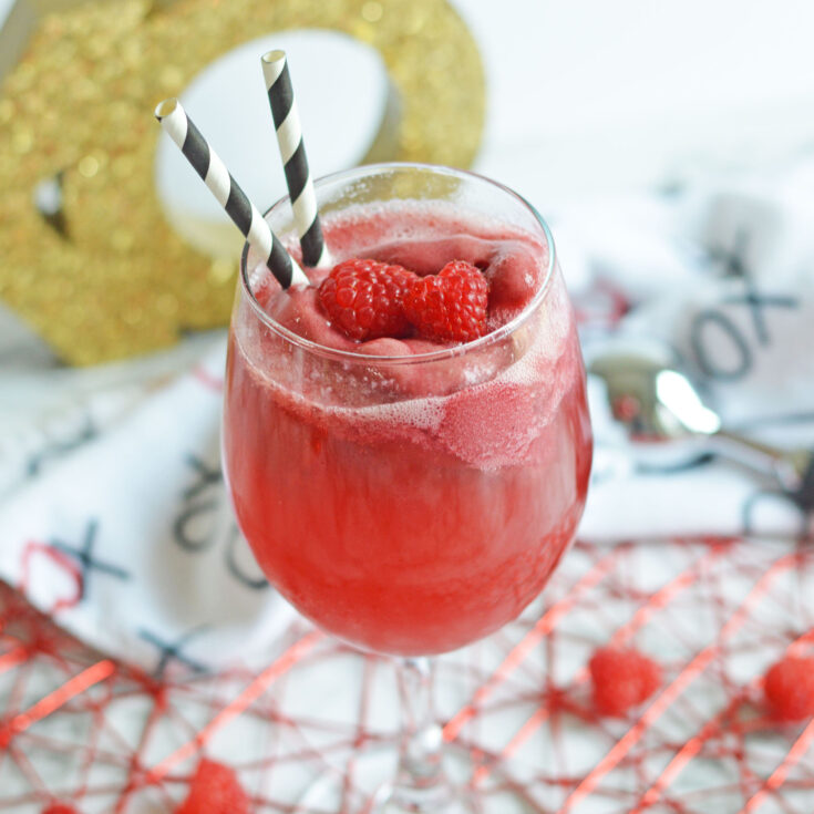 Raspberry Champagne Floats