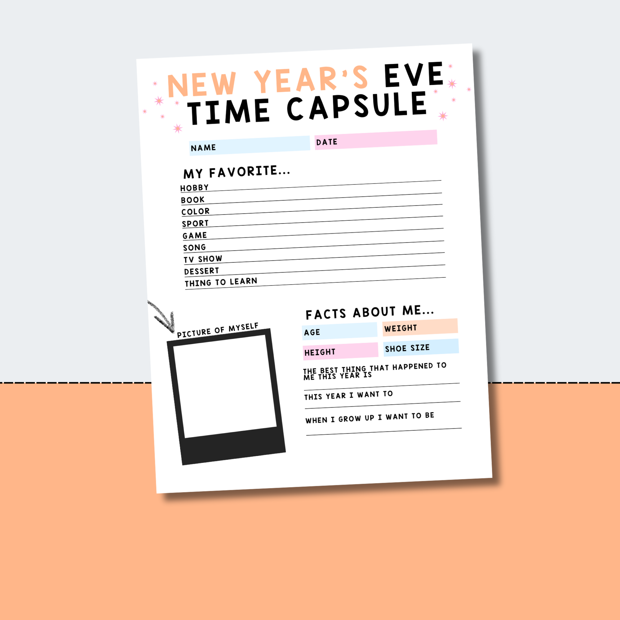 A New Years Eve Time Capsule | Free Printable