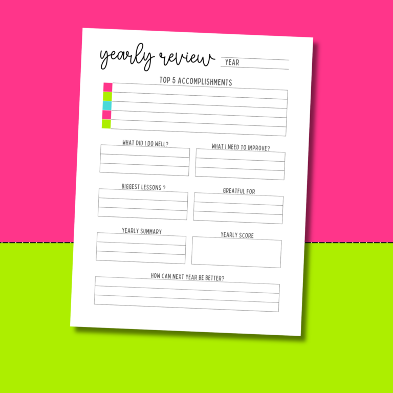 Free Year In Review Printable