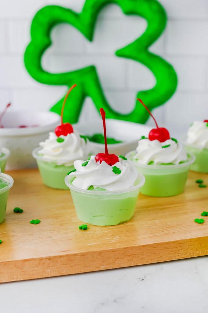 Shamrock Shake Pudding Shots
