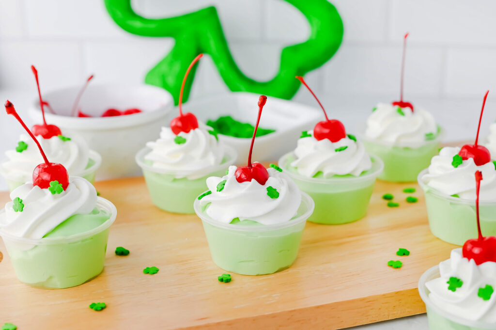 Shamrock Shake Pudding Shots