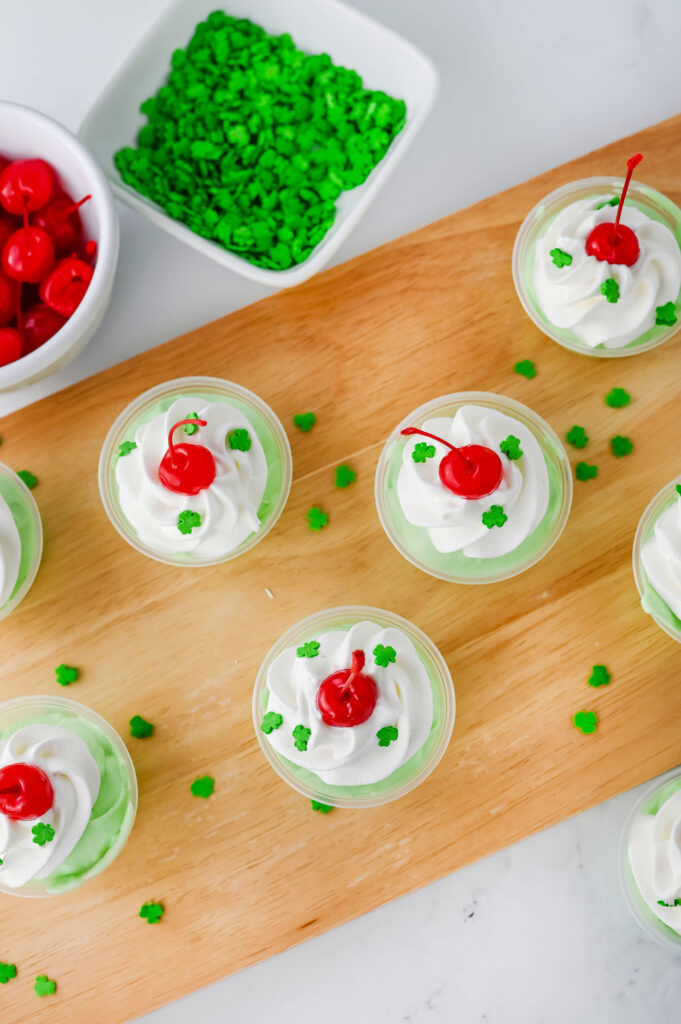 Shamrock Shake Pudding Shots