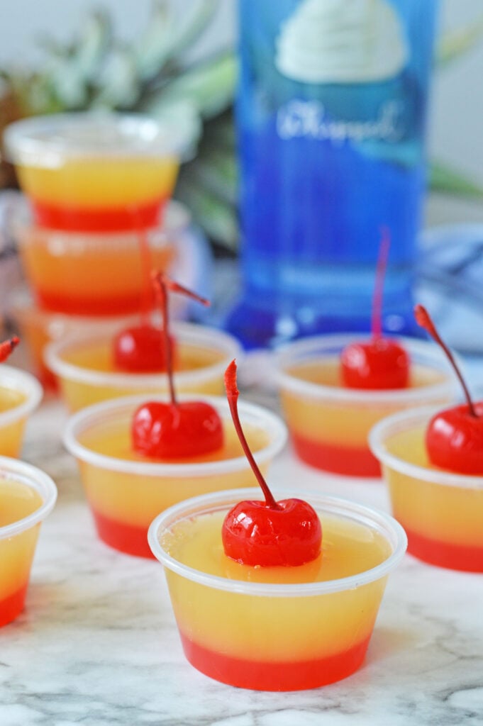 Pineapple Upside Down Cake Jello Shots