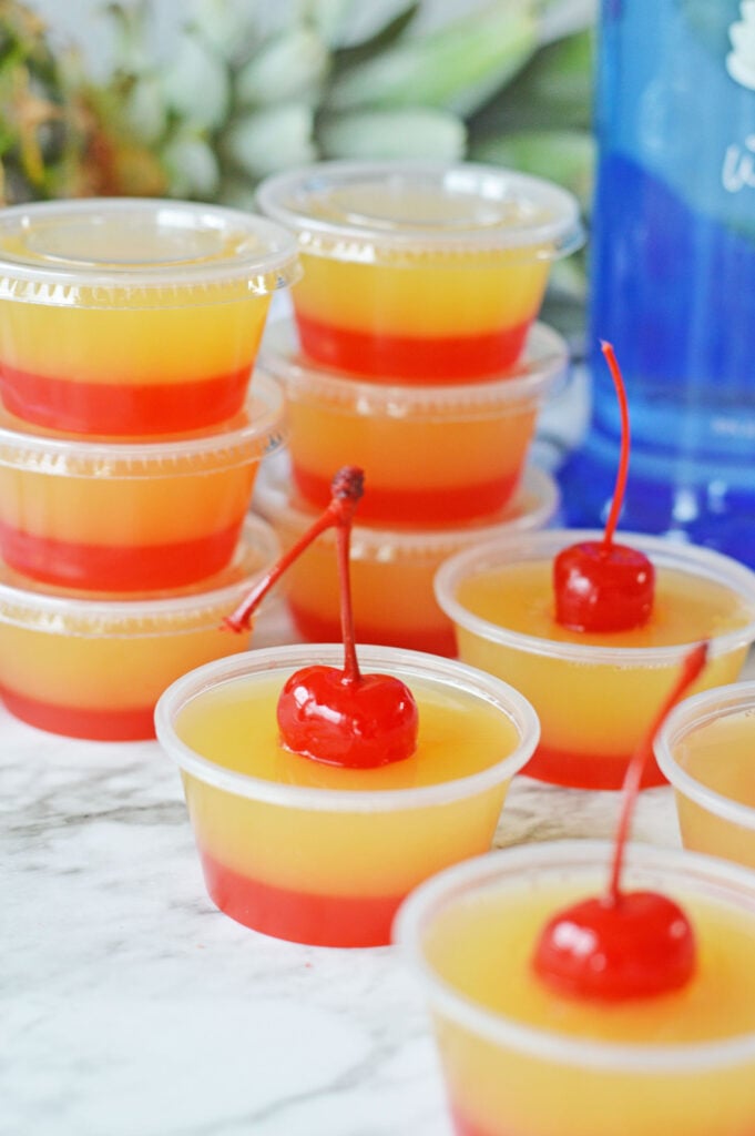 Pineapple Upside Down Cake Jello Shots