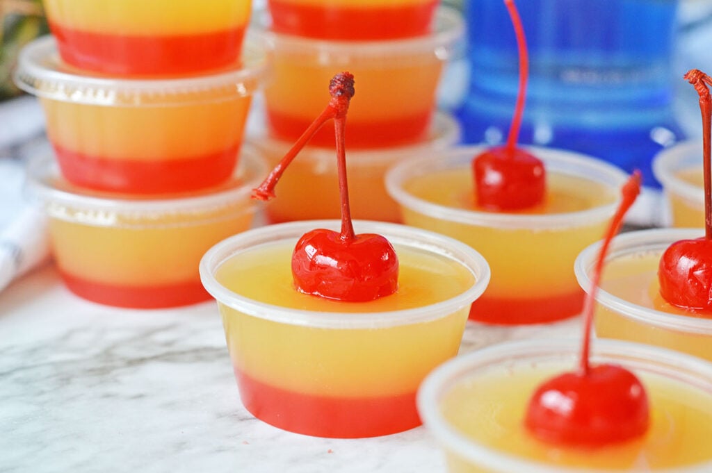 Pineapple Upside Down Cake Jello Shots