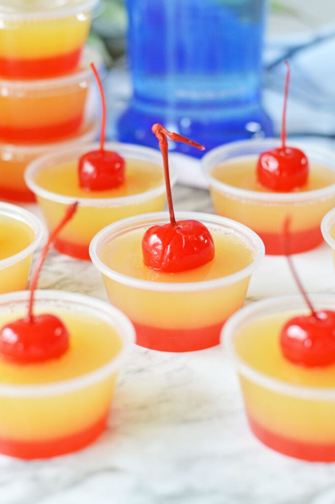 Pineapple Upside Down Cake Jello Shots