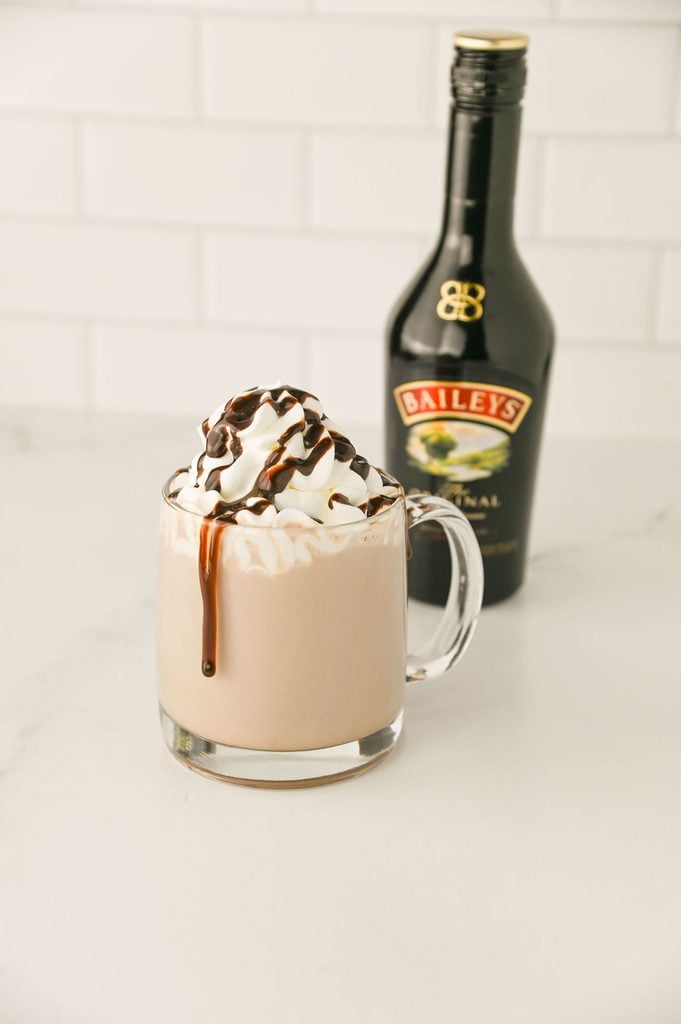 Rich and creamy spiked hot chocolate made with Baileys Irish Cream.