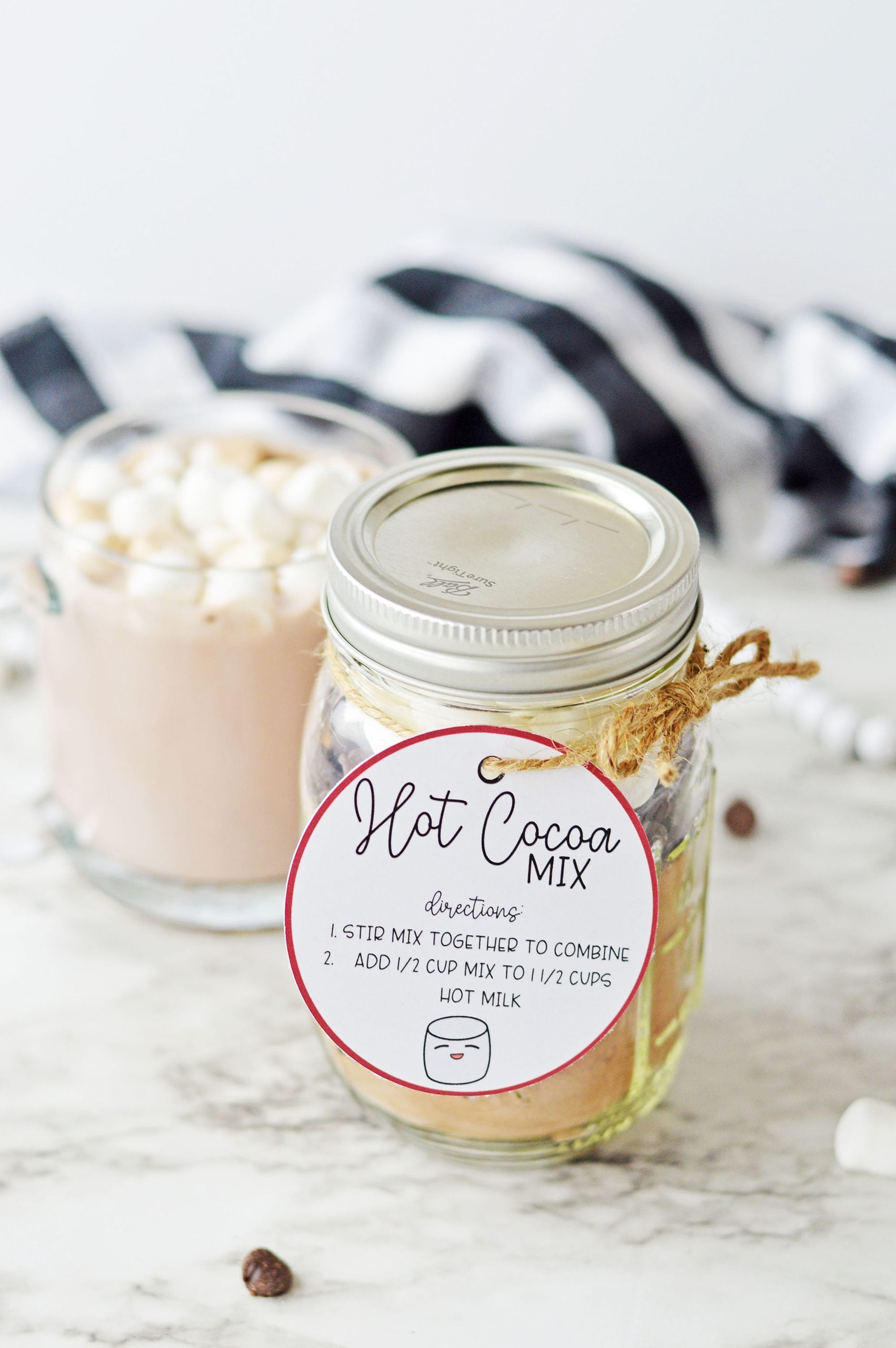 Hot Cocoa in a Jar Gift Idea (With Free Printable Gift Tags!)